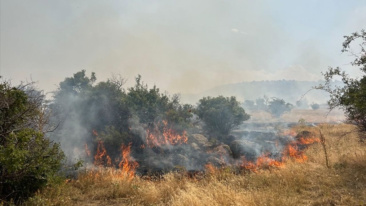 Afyonkarahisar'da Dağlık Alanda Yangın Söndürme Çalışmaları