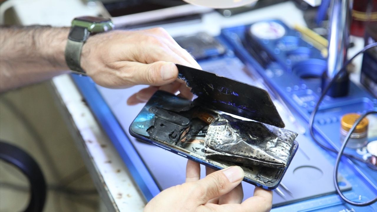 Bitlis'te Cep Telefonu Bataryası Patladı: Güvenlik Kamerasında Anbean