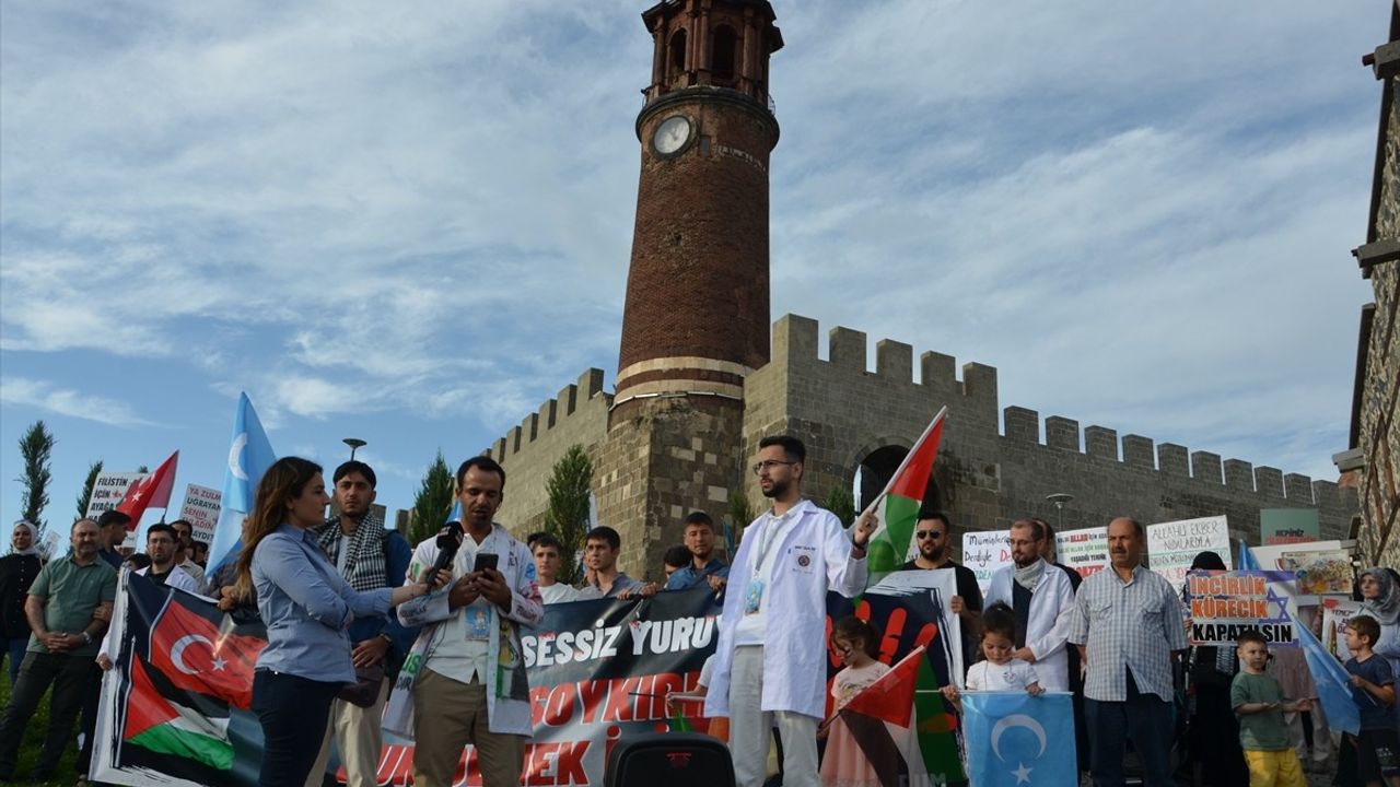 Erzurum'da Sağlık Çalışanlarından Gazze İçin Sessiz Yürüyüş