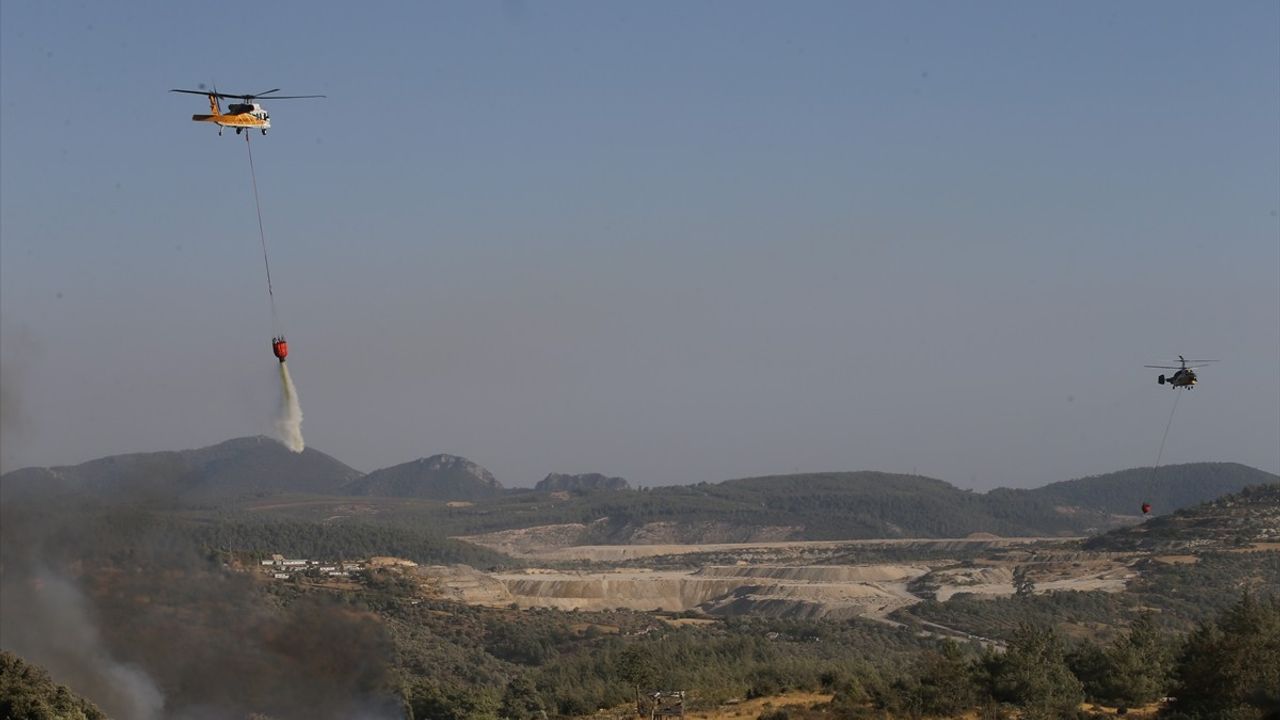 Muğla'nın Milas İlçesinde Orman Yangını Kontrol Altına Alınmaya Çalışılıyor