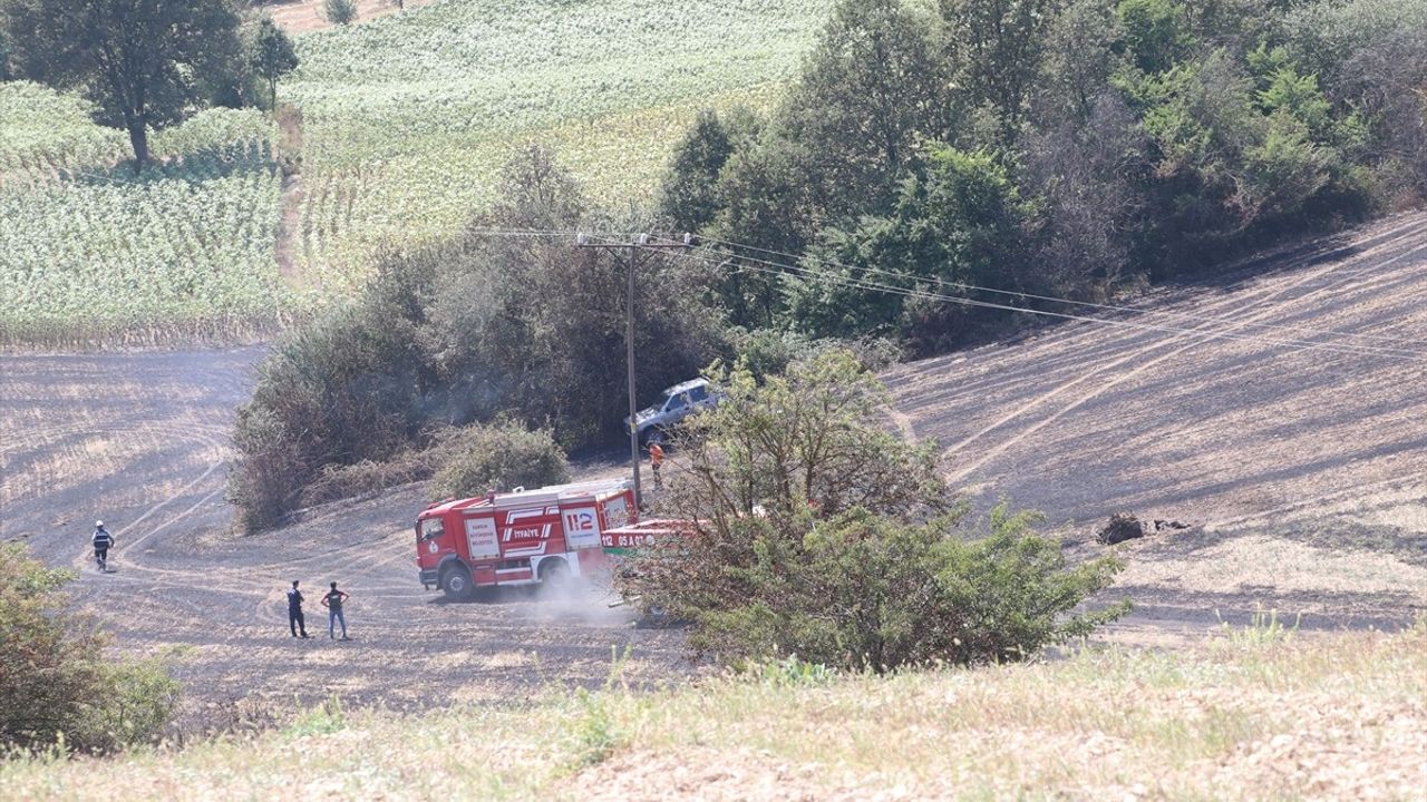 Samsun'da Anız Yangını 150 Dekar Alanı Sarmaladı