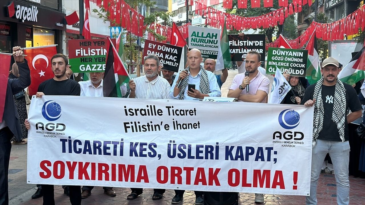 Karabük'te Filistin'e Destek Gösterisi