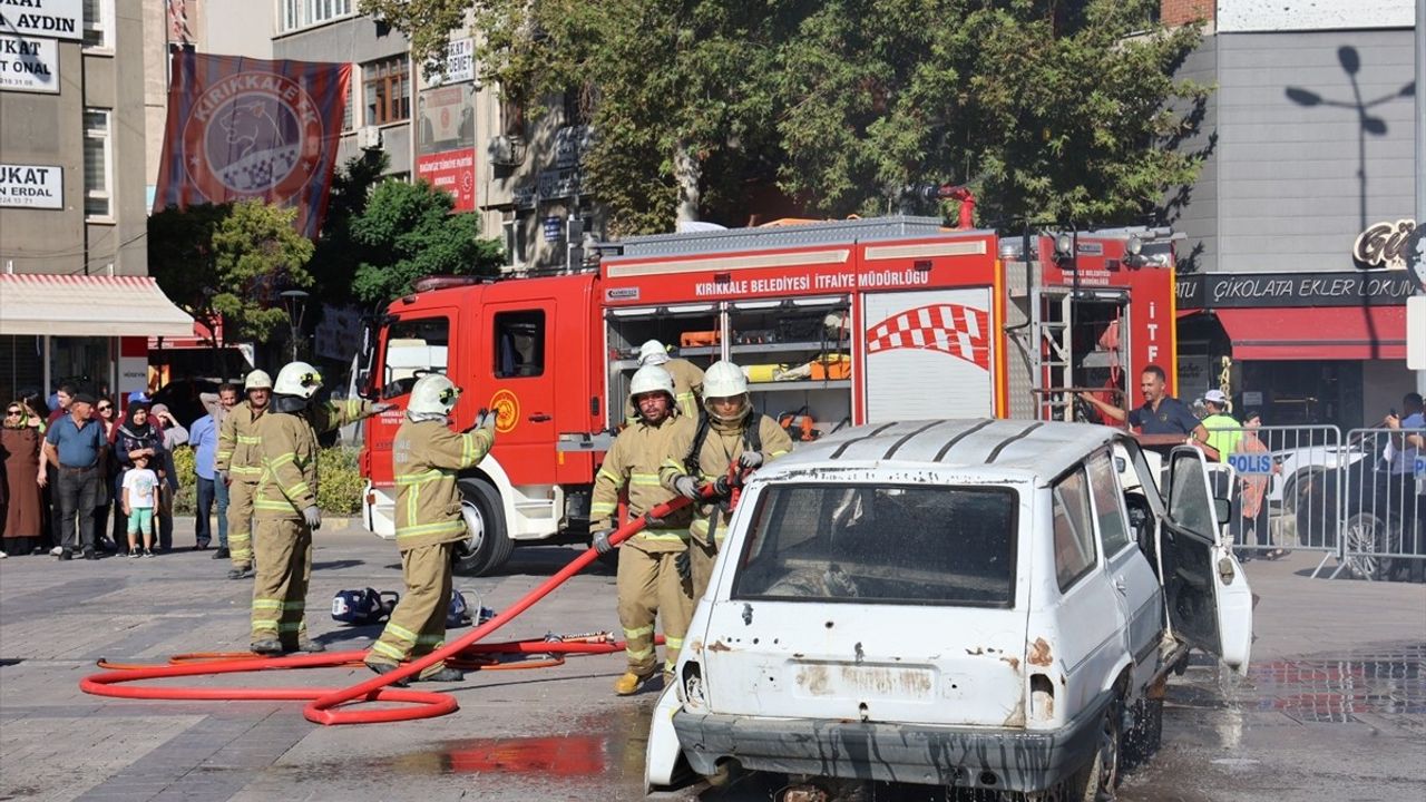 Kırıkkale'de İtfaiye Haftası Tatbikatı Gerçekleşti