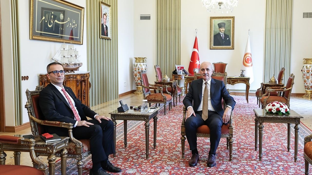 TBMM Başkanı Numan Kurtulmuş, Yunus Emre Enstitüsü Başkanı Abdurrahman Aliy'i Kabul Etti