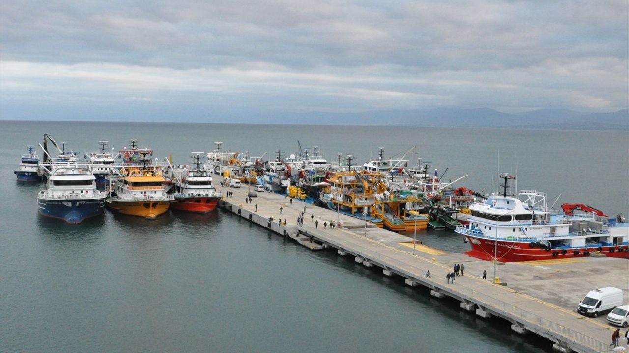 Sinop Limanı'na Sığınan Balıkçılar Rüzgar Nedeniyle Bekleyişte