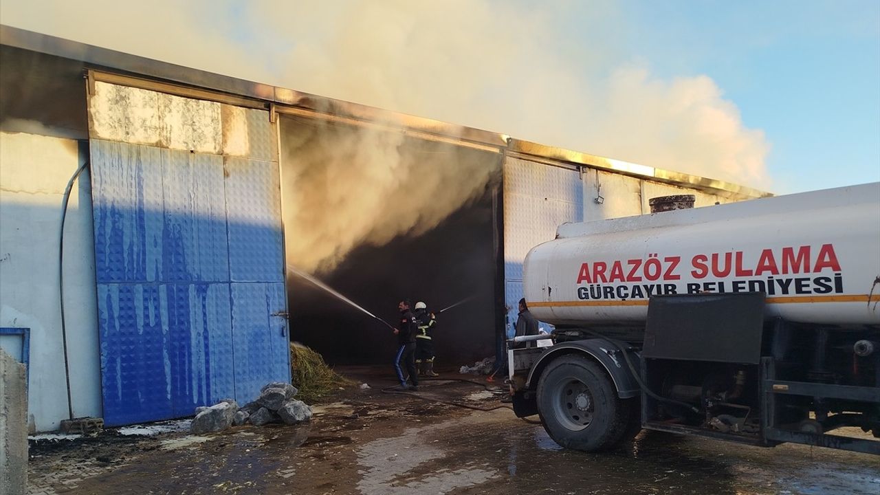 Sivas'ta Yem Deposunda Yangın: 20 Bin Balya Saman ve İş Makinesi Küle Döndü