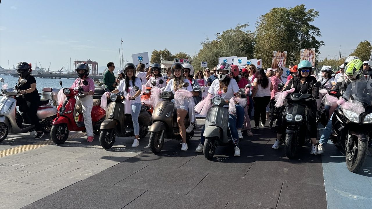 Tekirdağ'da Motosikletli Kadınlar Meme Kanseri İçin Pembe Festival Düzenledi