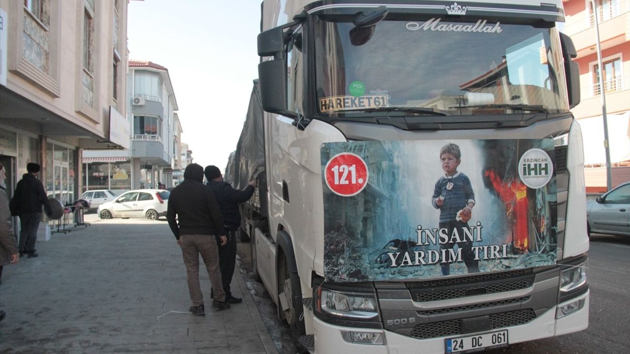 Erzincan'dan Suriye'ye İnsani Yardım Tırı Gönderildi