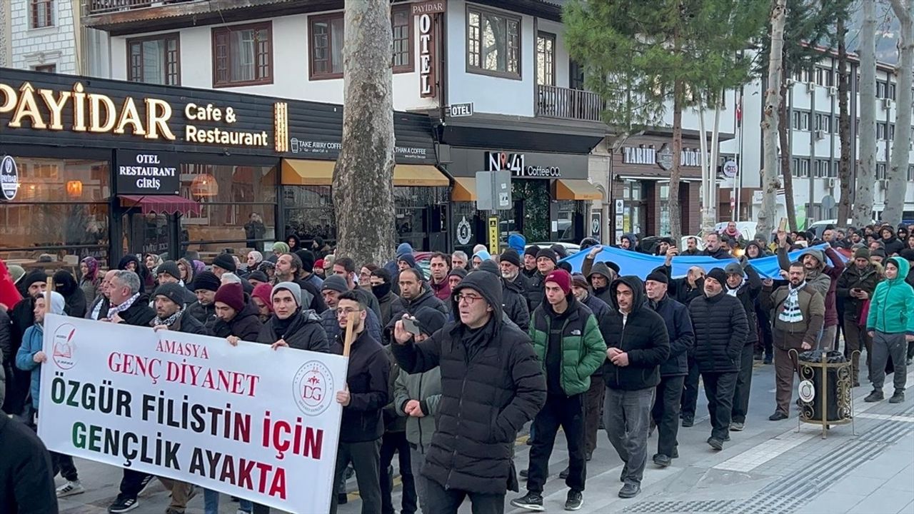 Amasya'da Filistin'e Destek Yürüyüşü Düzenlendi