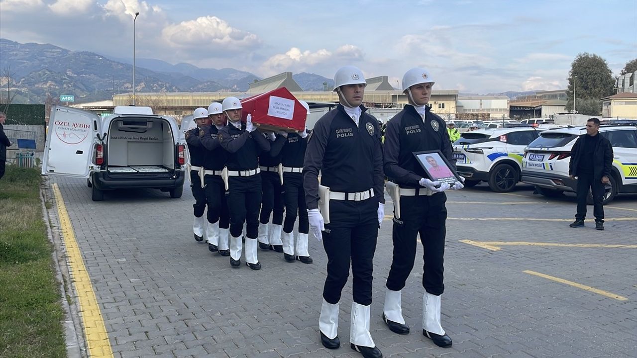 Aydın'da Kalp Krizi Nedeniyle Hayatını Kaybeden Polis Memuruna Tören