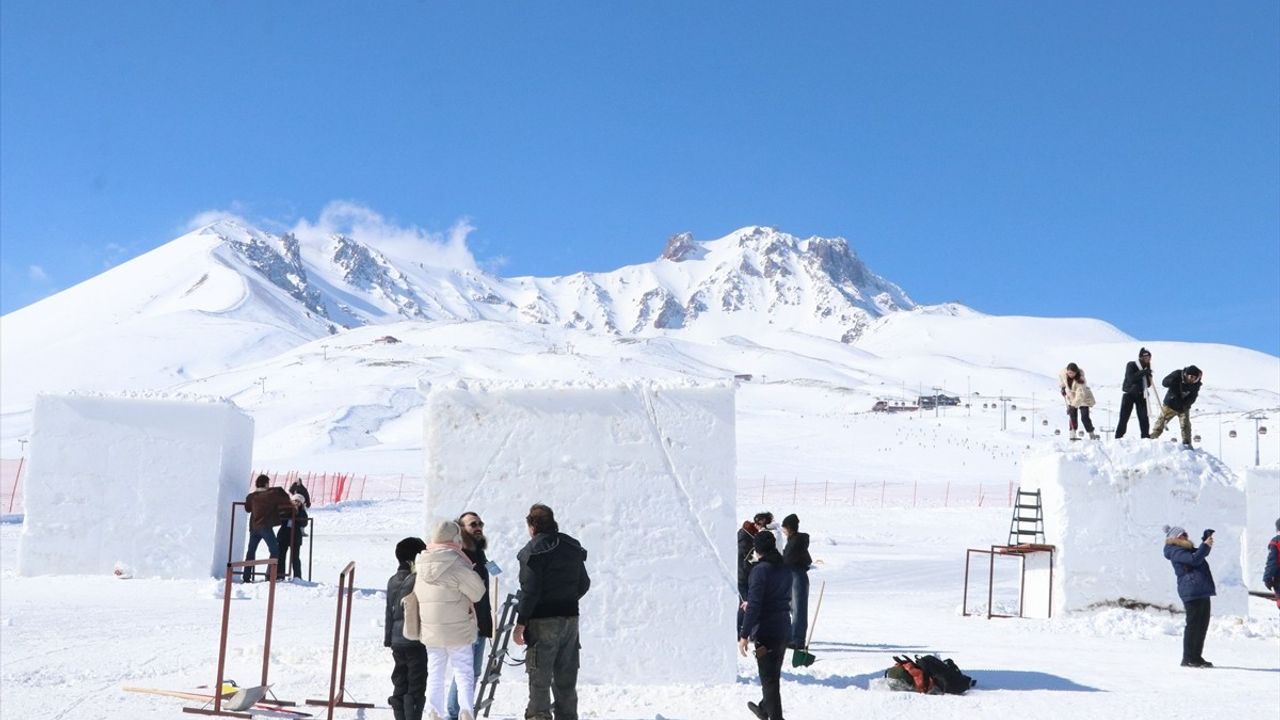 Erciyes Kar Heykel Festivali Başladı