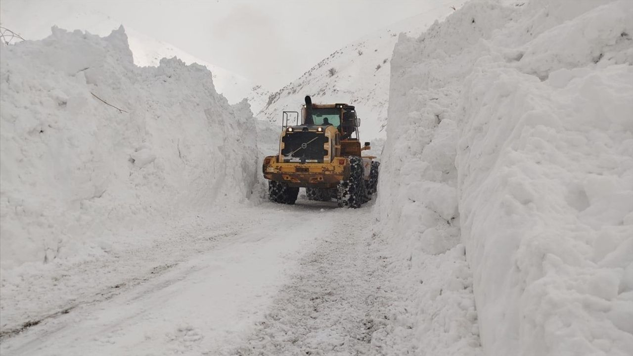 Hakkari'de Mezra Yoluna Düşen Çığ Temizlendi