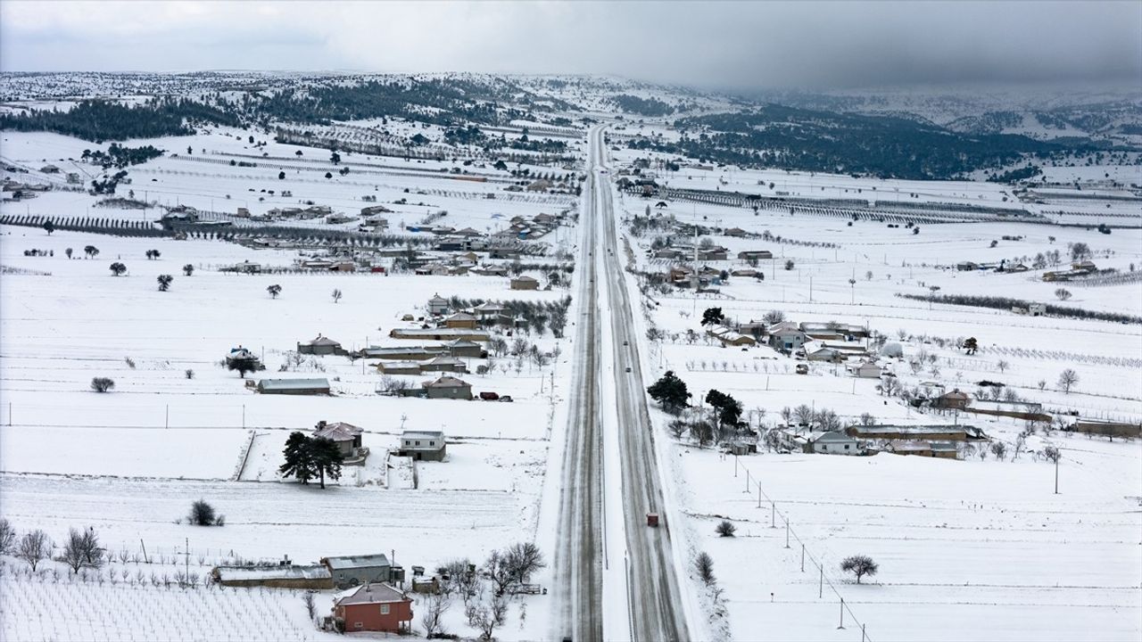 Karaman'da Kar Yağışı Sonrası Dronlu Görüntüler