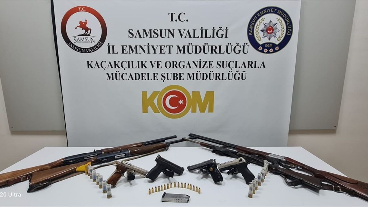 Samsun'da Silah ve Lastik Operasyonu: 9 Silah Ele Geçirildi