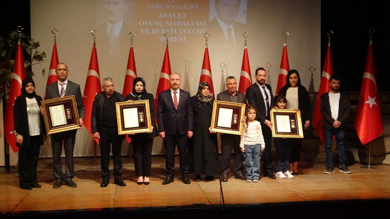 Çorum'da Şehit Yakınları ve Gazilere Ödül Töreni Düzenlendi