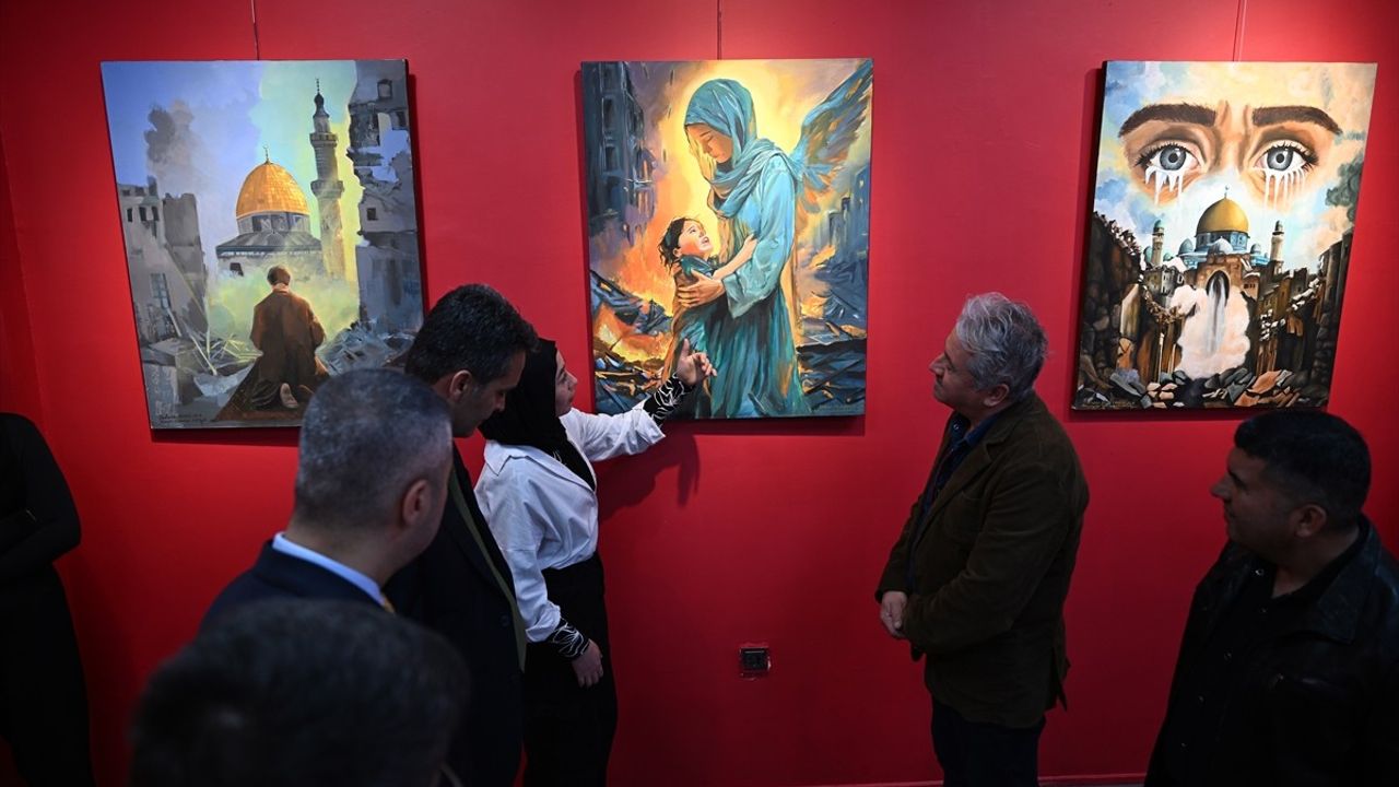 Gaziantep'te Öğrencilerden Gazze İçin Sanat