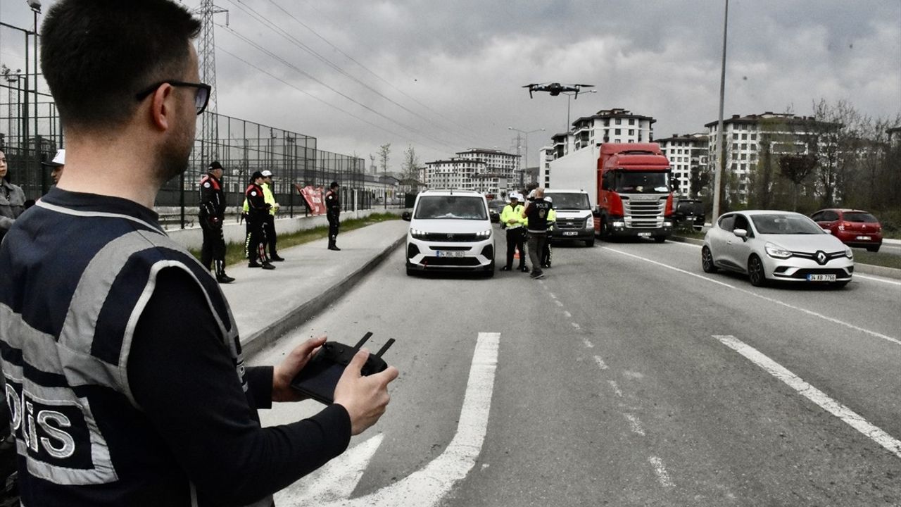 Ordu'da Dron Destekli Trafik Denetimi