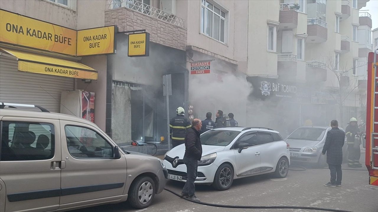 Samsun Bafra'da Depo Yangını