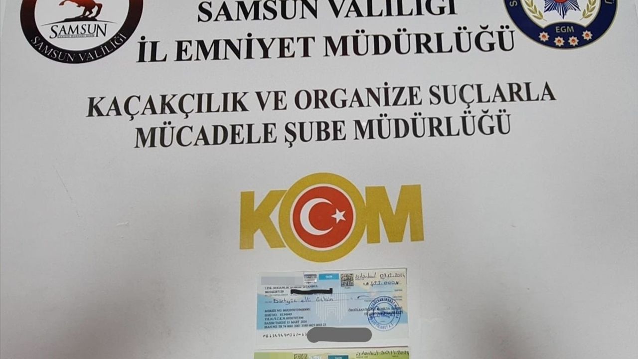 Samsun'da Sahte Çek Operasyonu: İki Gözaltı