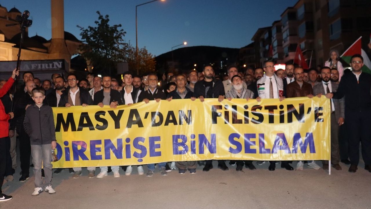 Amasya'da Filistin'e Destek Yürüyüşü Düzenlendi