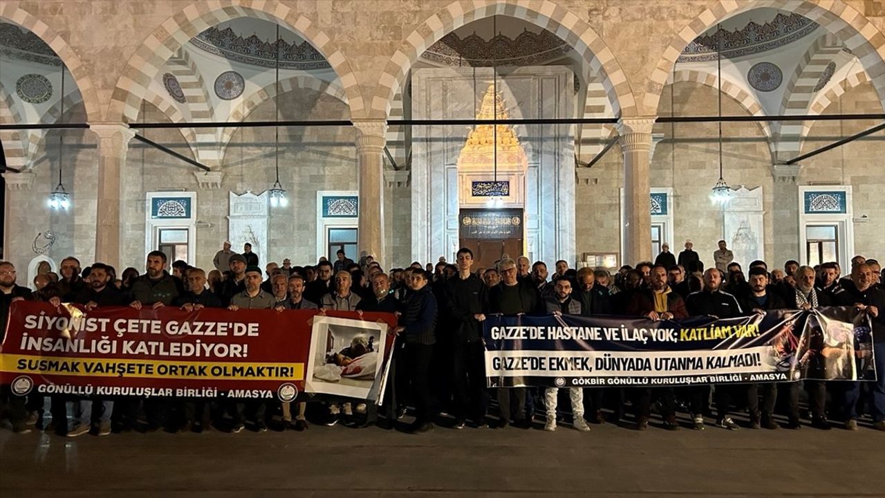 Amasya'da Gazze'ye Destek Gösterisi Düzenlendi