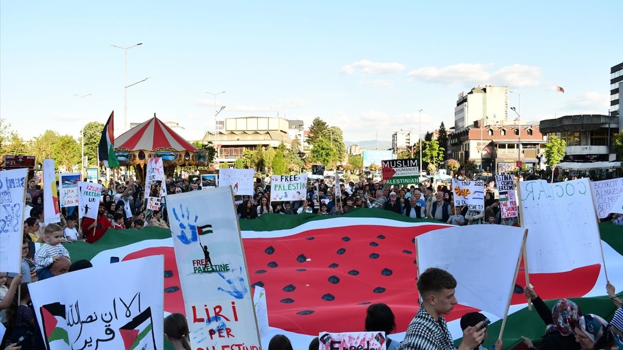 Kalkandelen'de Gazze'ye Destek Gösterisi