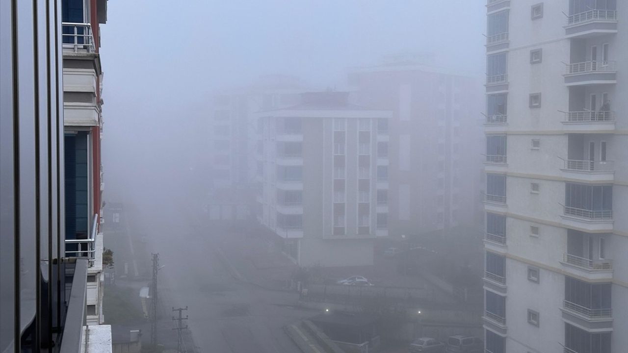 Samsun'da Görüş Mesafesini Azaltan Yoğun Sis