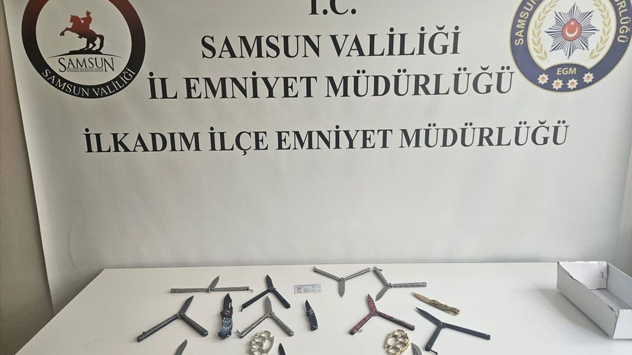 Samsun'da Üzerinde 13 Bıçak ve Muşta Bulunan Şahıs Gözaltına Alındı