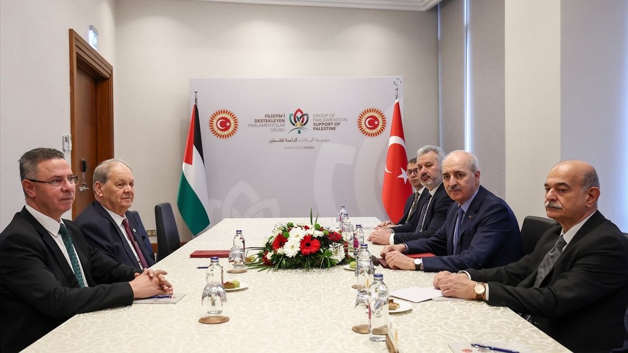 TBMM Başkanı Kurtulmuş, Filistin Ulusal Konseyi Başkanı Fattouh ile Buluştu