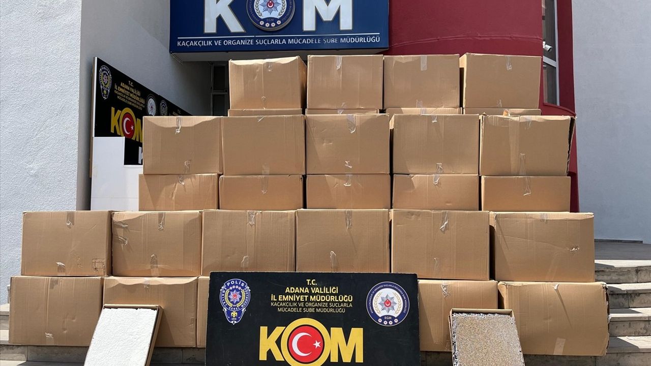 Adana'da Kaçak Makaron Operasyonu: 15 Milyondan Fazlası Ele Geçirildi