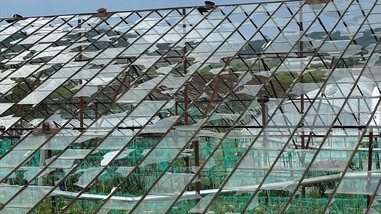 Antalya'da Dolu ve Sağanak Yağış Seralara Zarar Verdi