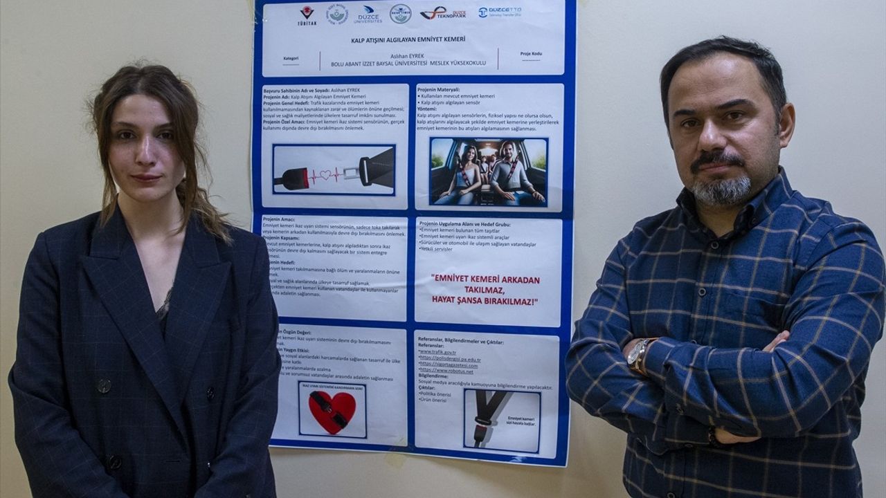 Bolu'da Üniversite Öğrencisinden 'Akıllı Emniyet Kemeri' Projesi