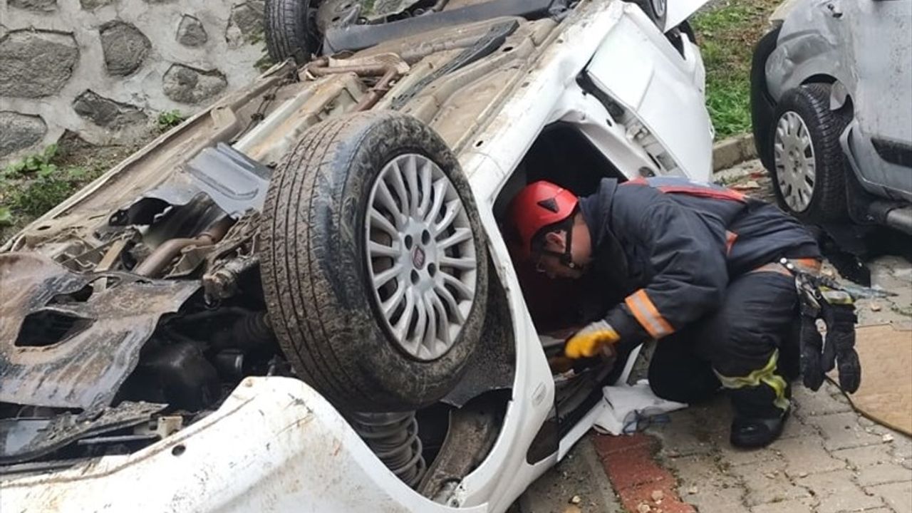 Ordu'da İstinad Duvarından Düşen Otomobilin Sürücüsü Hayatını Kaybetti