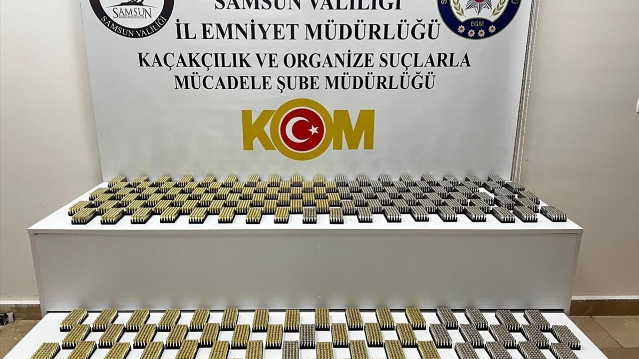 Samsun'da Kaçak Tabanca Fişeği Operasyonu