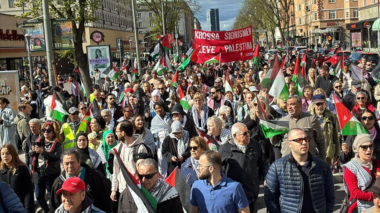 Stockholm'de Filistin İçin Protesto
