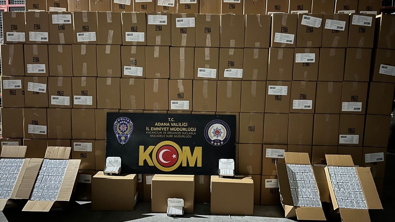 Adana'da Dev Operasyon: 6.5 Milyon Makaron Ele Geçirildi