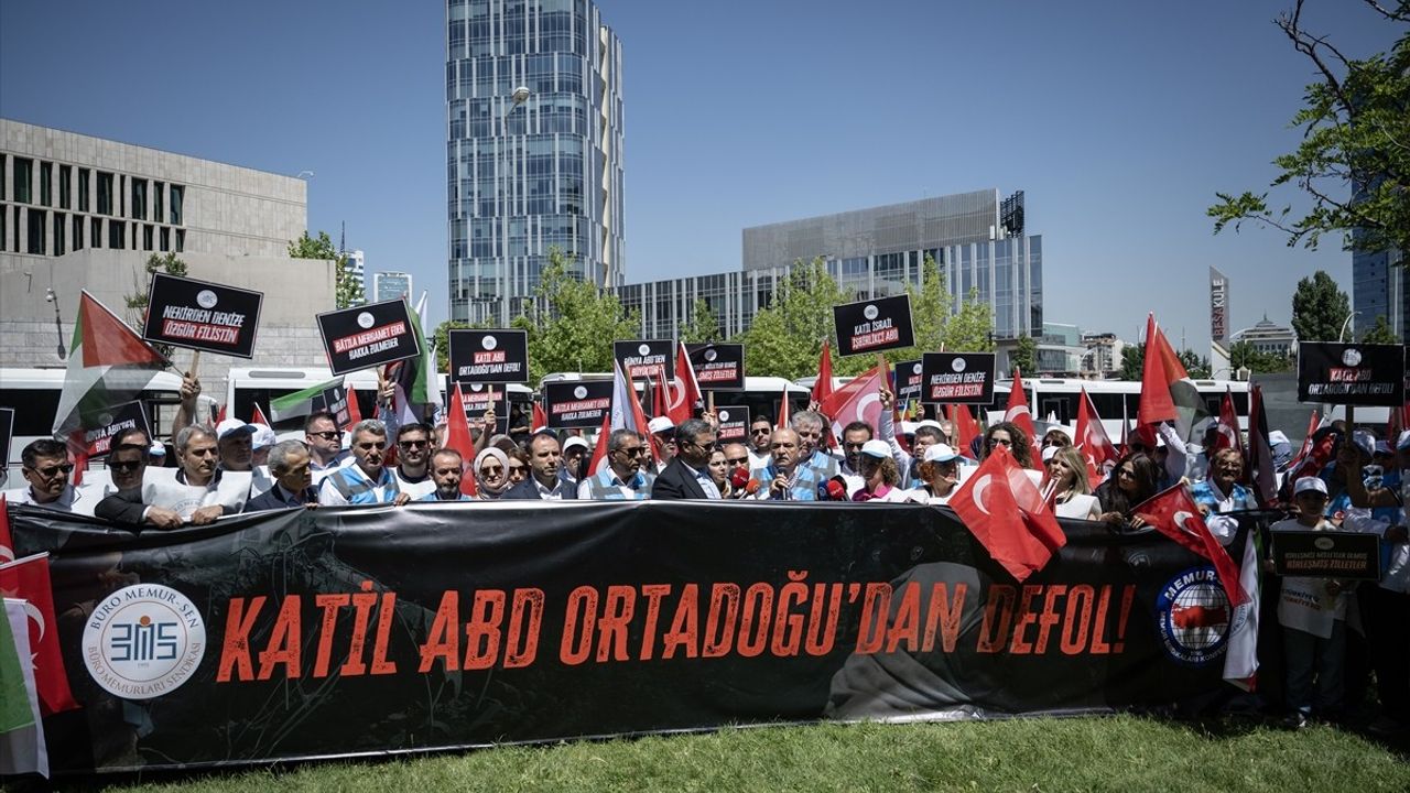 Büro Memur-Sen, ABD Büyükelçiliği Önünde Protesto Düzenledi