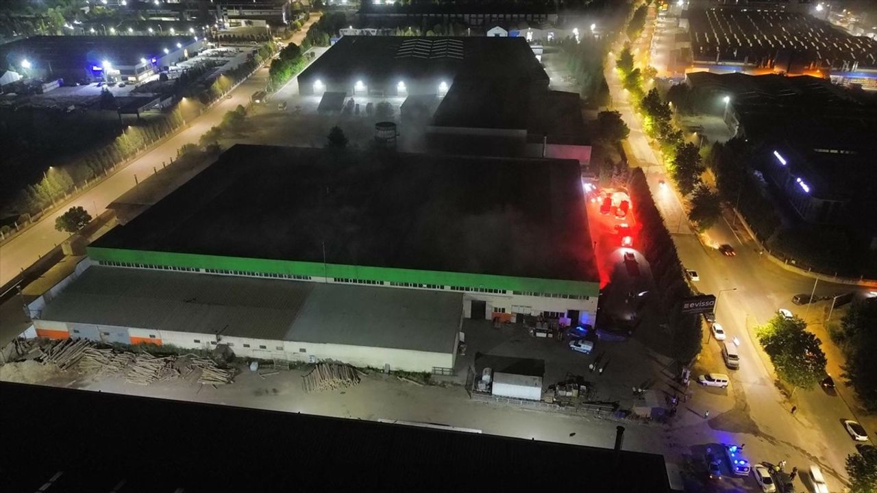 Düzce Organize Sanayi Bölgesi'nde Mobilya Fabrikasında Yangın