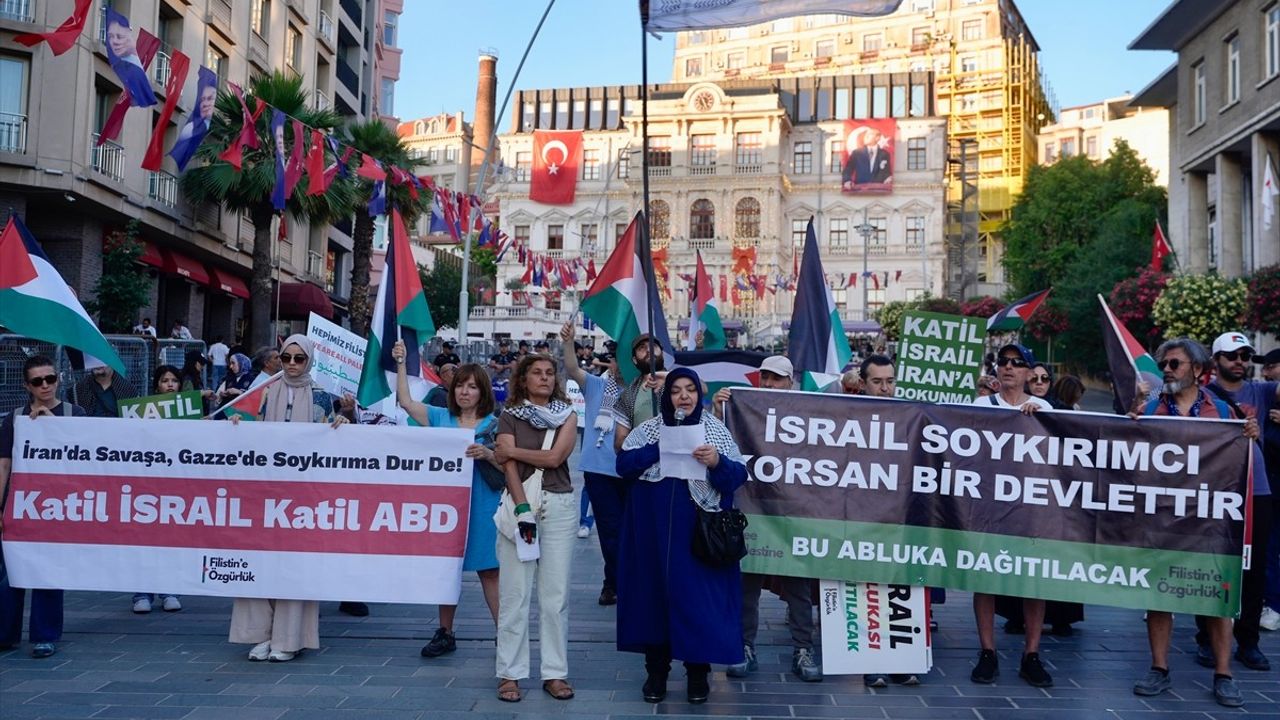 İsrail'in Gazze ve İran'a Yönelik Saldırıları Protesto Edildi