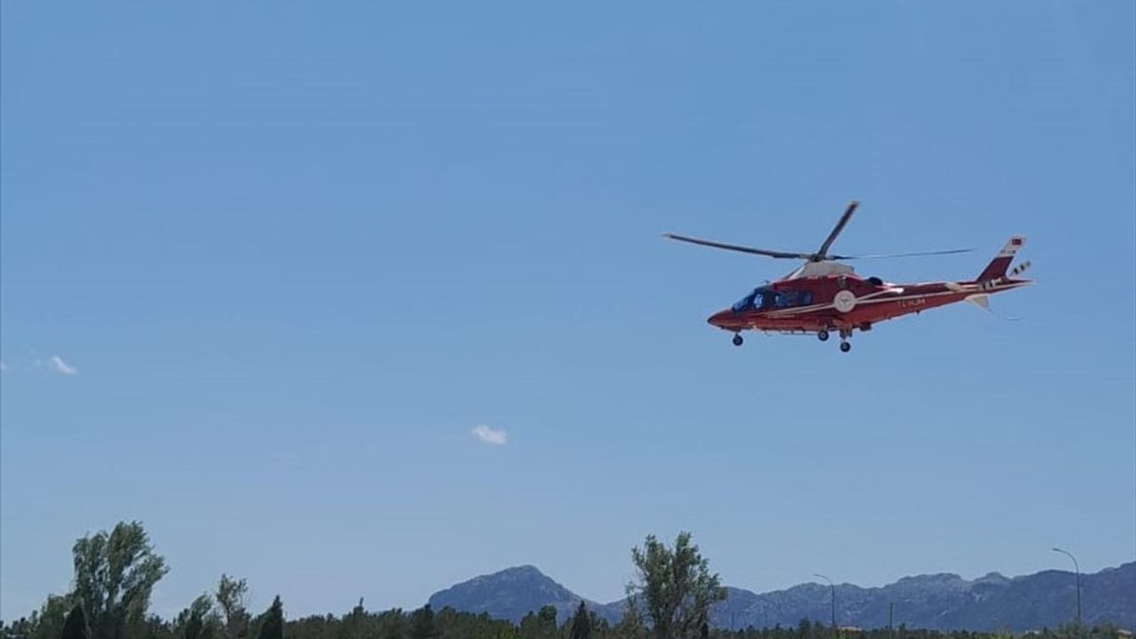 Konya'da Kalp Krizi Geçiren İşçi Hava Ambulansıyla Hastaneye Sevk Edildi
