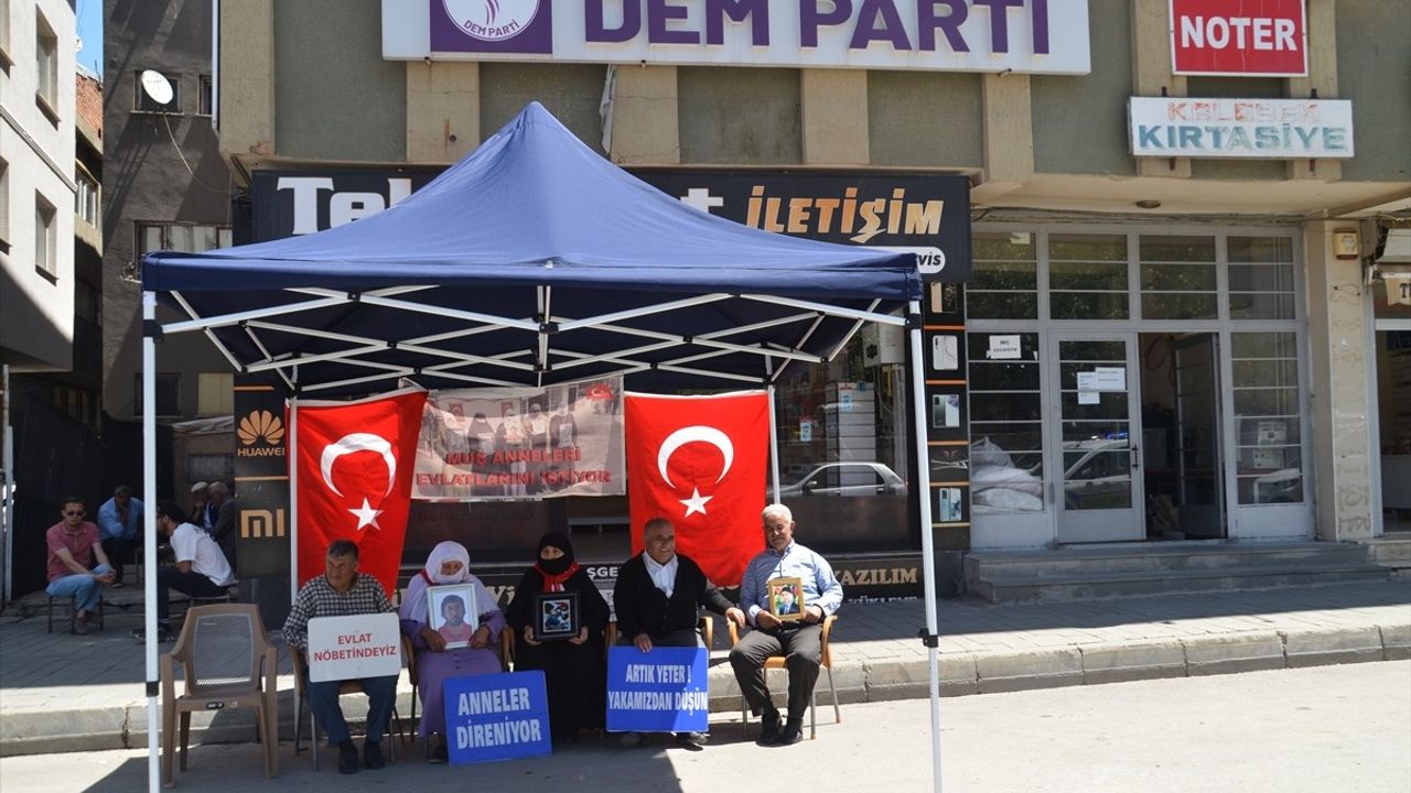 Muş'ta Ailelerin Eylemi Devam Ediyor