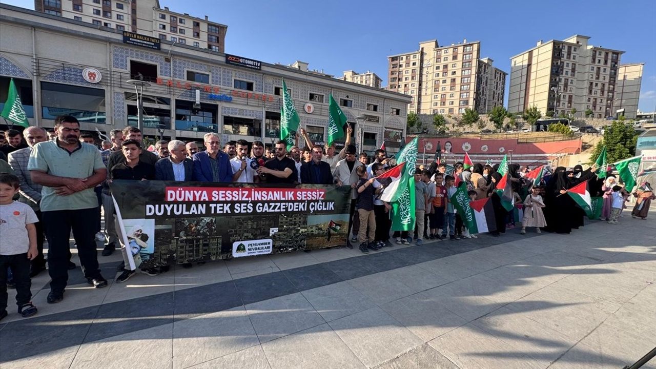 Şırnak'ta İsrail'in Gazze'ye Yönelik Saldırıları Protesto Edildi