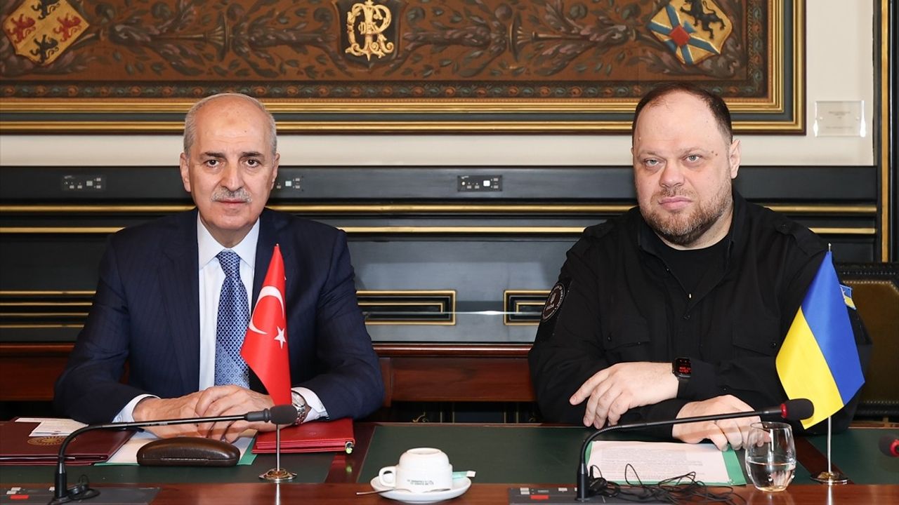 TBMM Başkanı Kurtulmuş, Ukrayna Meclis Başkanı ile Brüksel'de Görüştü