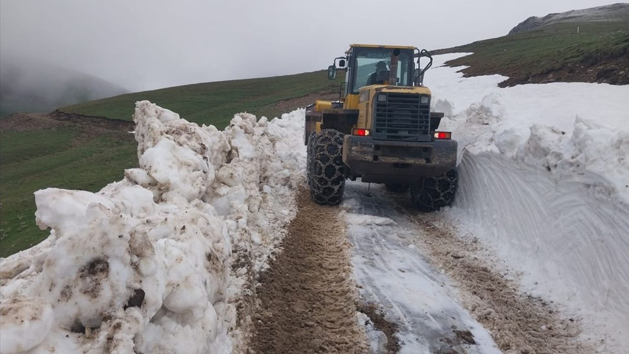 Trabzon'da Yayla Yollarında Kar Temizleme Çalışmaları