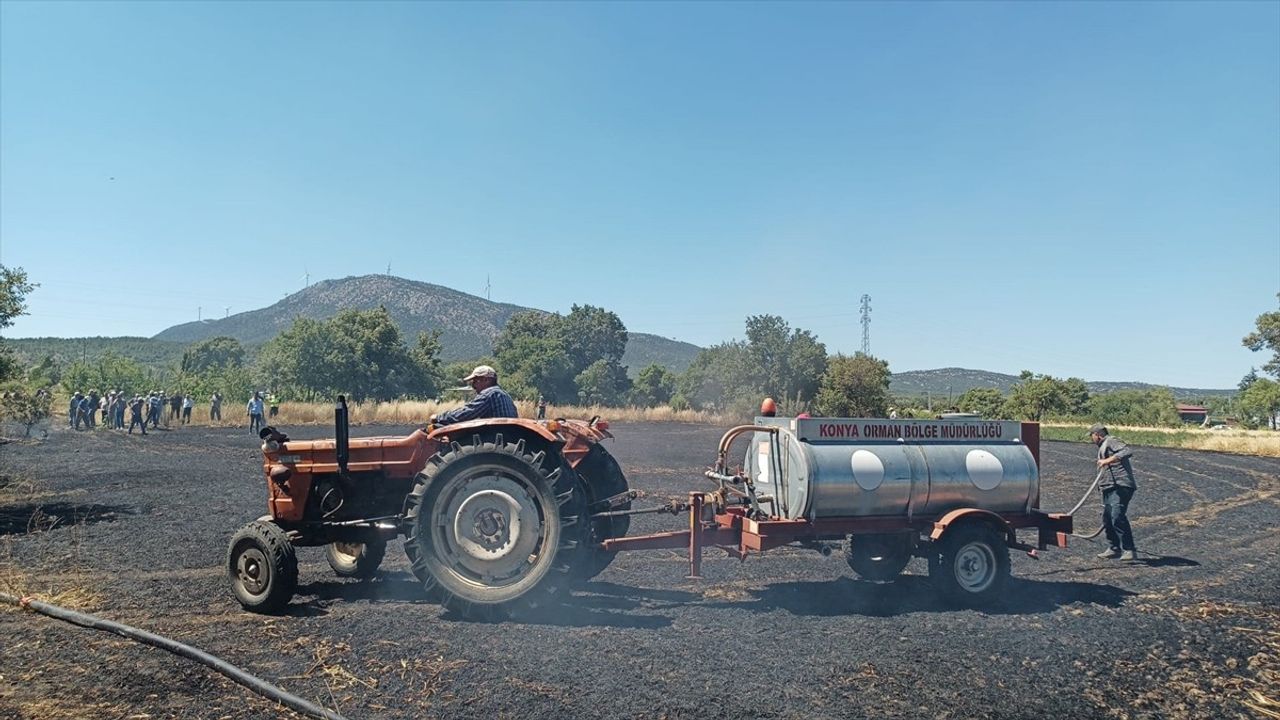 Beyşehir'de Arpa Tarlasındaki Yangın Kontrol Altına Alındı
