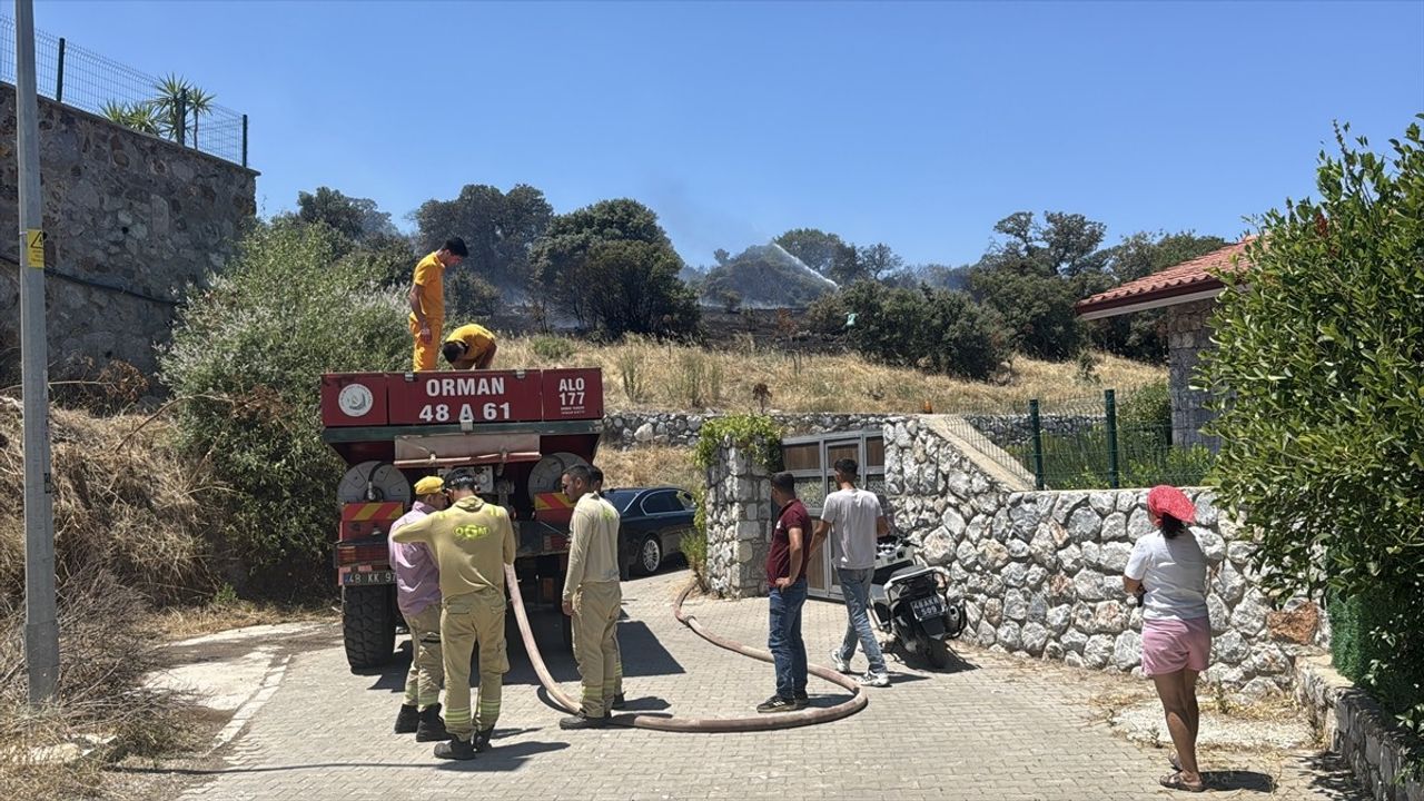 Bodrum'da Tarım Arazisinde Yangın Kontrol Altına Alındı