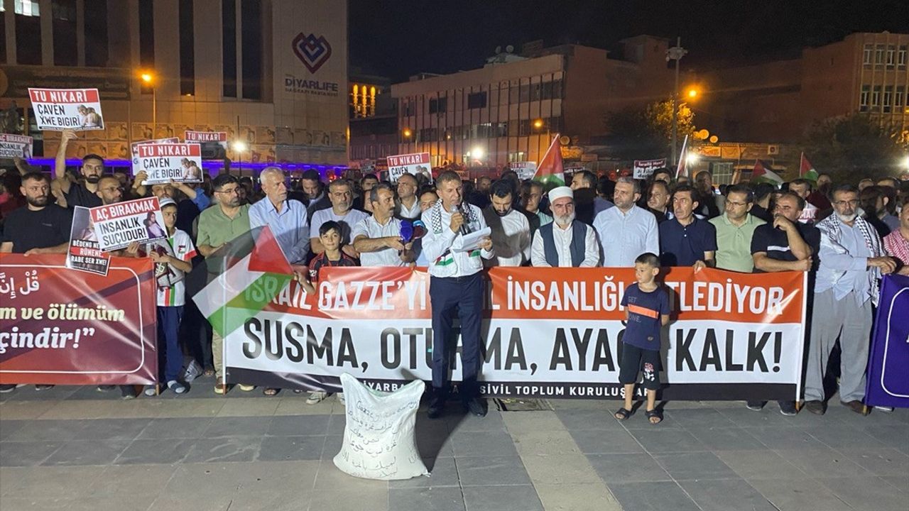 Diyarbakır'da Gazze İçin Protesto Gösterisi