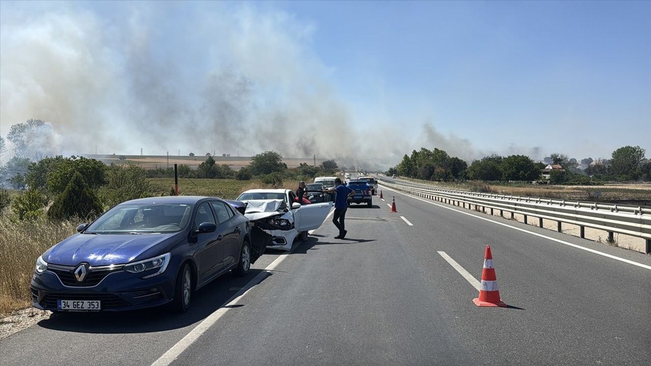 Edirne'de Anız Yangını ve Trafik Kazası