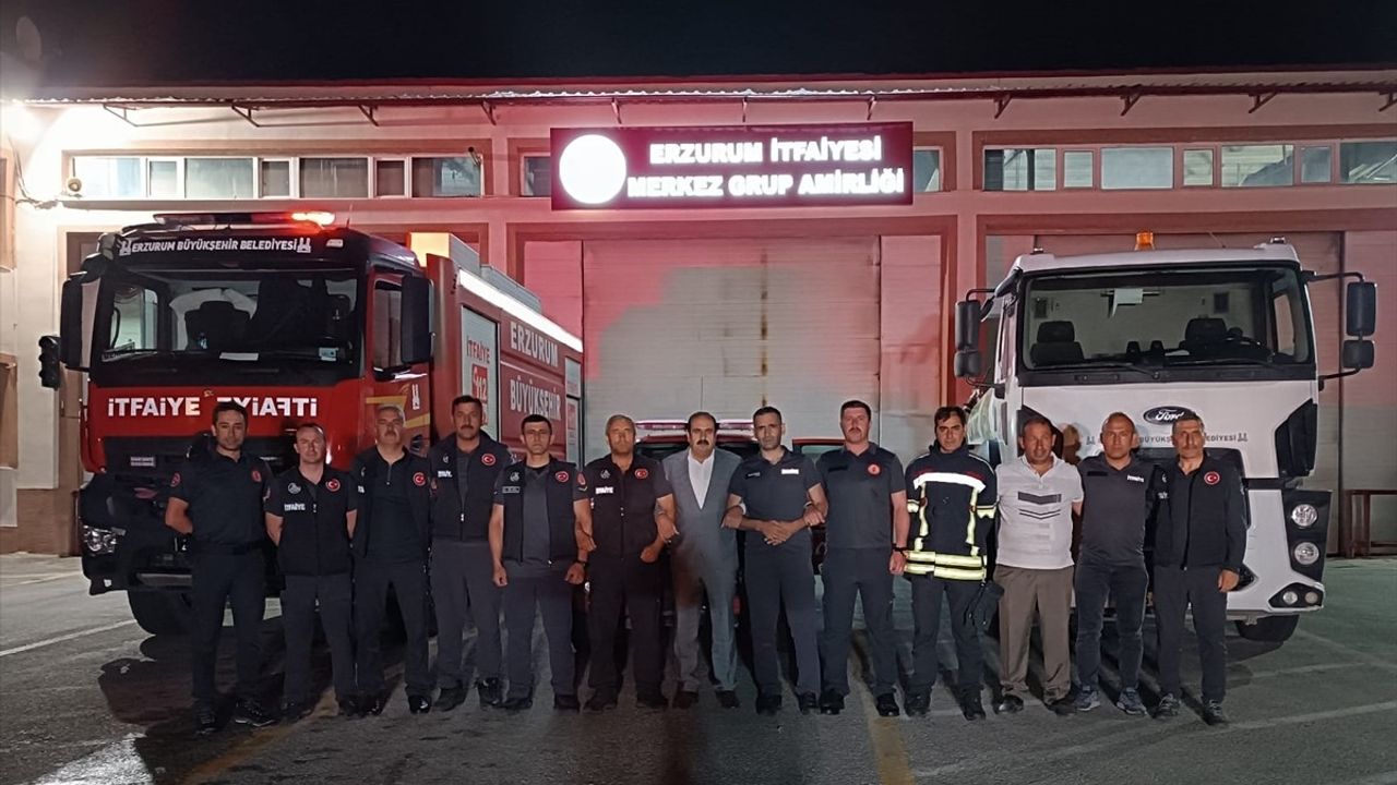 Erzurum'dan Hatay'a Yangın Mücadelesi İçin Destek Gönderildi