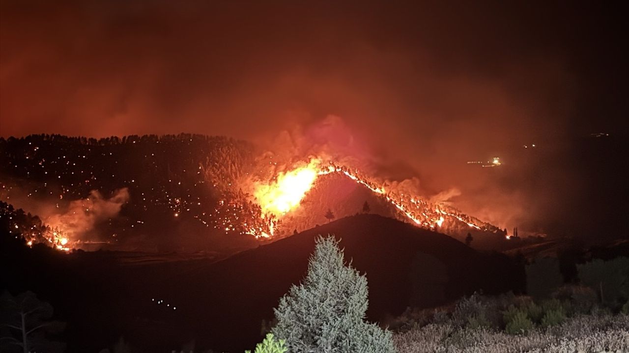 Kahramanmaraş'ta Orman Yangını Sebebiyle Ekipler Çalışmalara Devam Ediyor